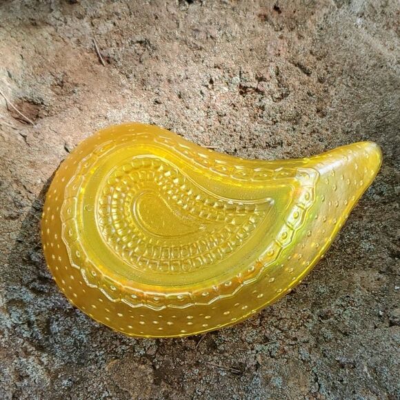 Vintage Paisley Glass Candy Snack Dishes Set of 3 - Picture 3 of 7